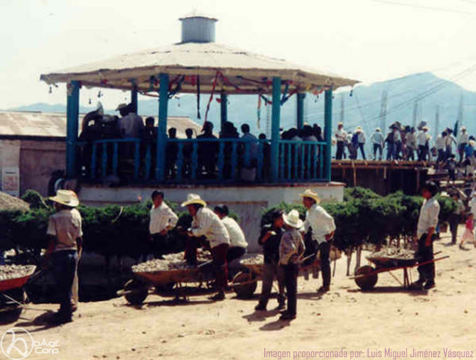 Kiosco  viejo en el centro de Tlahuitoltepec